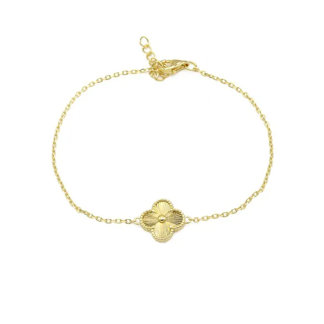 Sterling Silver Gold Plated Clover Bracelet