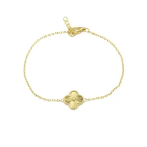 Sterling Silver Gold Plated Clover Bracelet