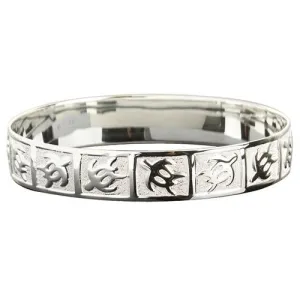 Sterling Silver Hawaiian Honu(Turtle) Bangle Silver Color