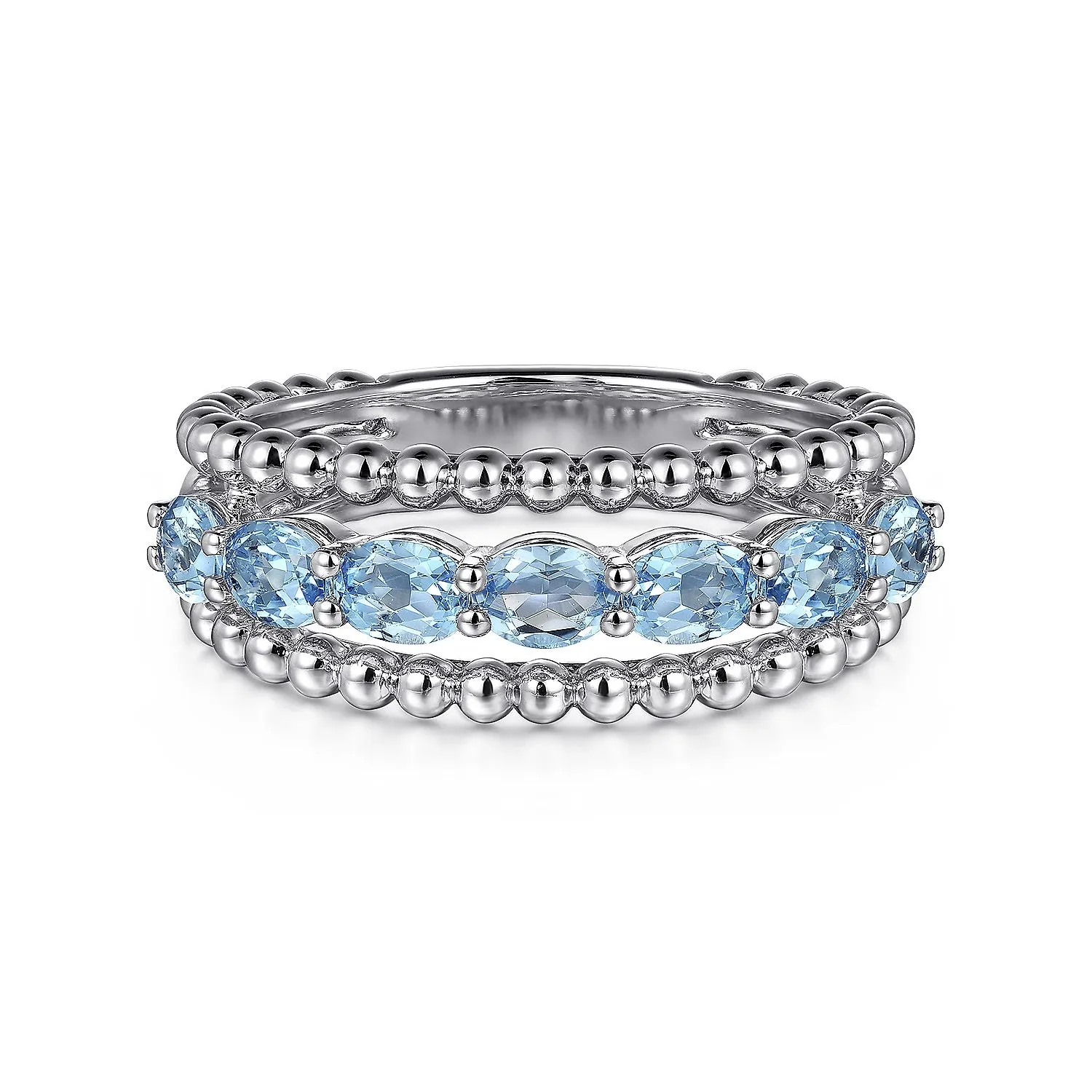 Sterling Silver Swiss Blue Topaz Bujukan Ladie's Ring, 1.54 CTW