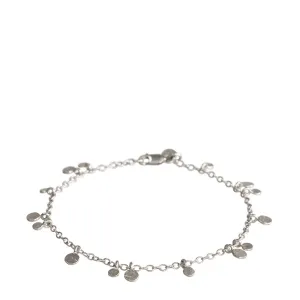 Sterling Silver Tiny Hammered Disc Bracelet