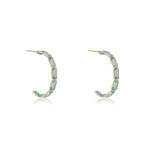 Suhaani Blue Topaz Hoops, 18k Gold