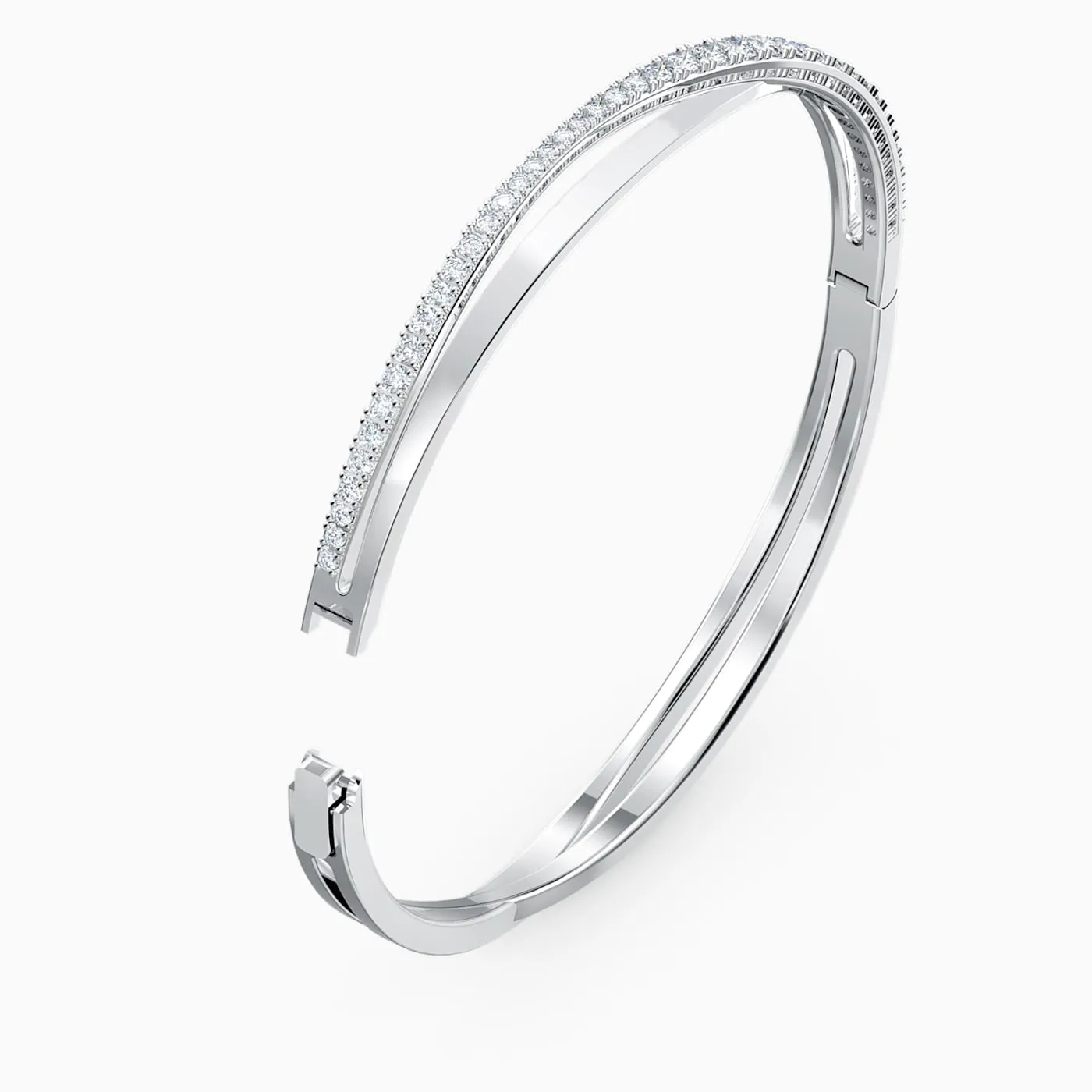 Swarovski Twist Rows Bracelet, White, Rhodium Plated 5572726/5584648/5565210/5582810/5572726/5584652/