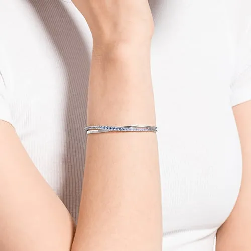 Swarovski Twist Rows Bracelet, White, Rhodium Plated 5572726/5584648/5565210/5582810/5572726/5584652/