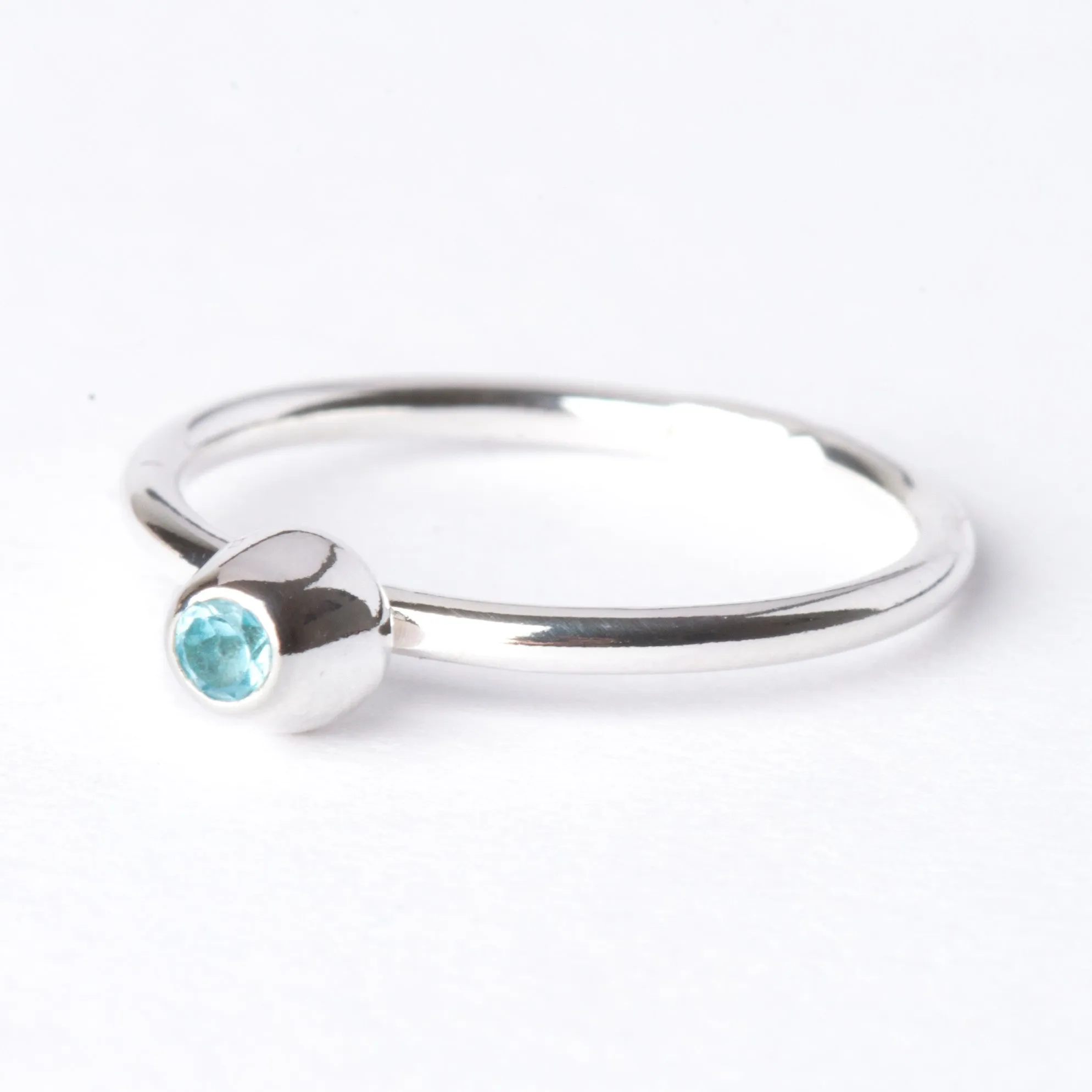 Swiss Blue Topaz Small Honey Pot Ring