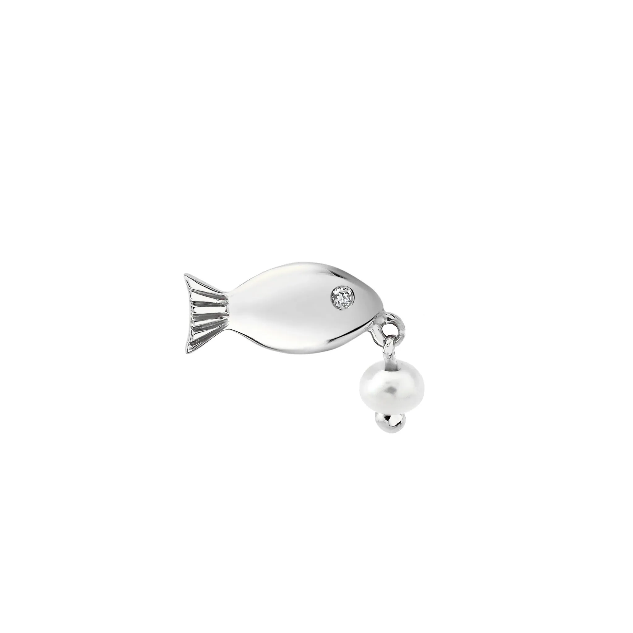 Tenfold Fish Stud with Pearl