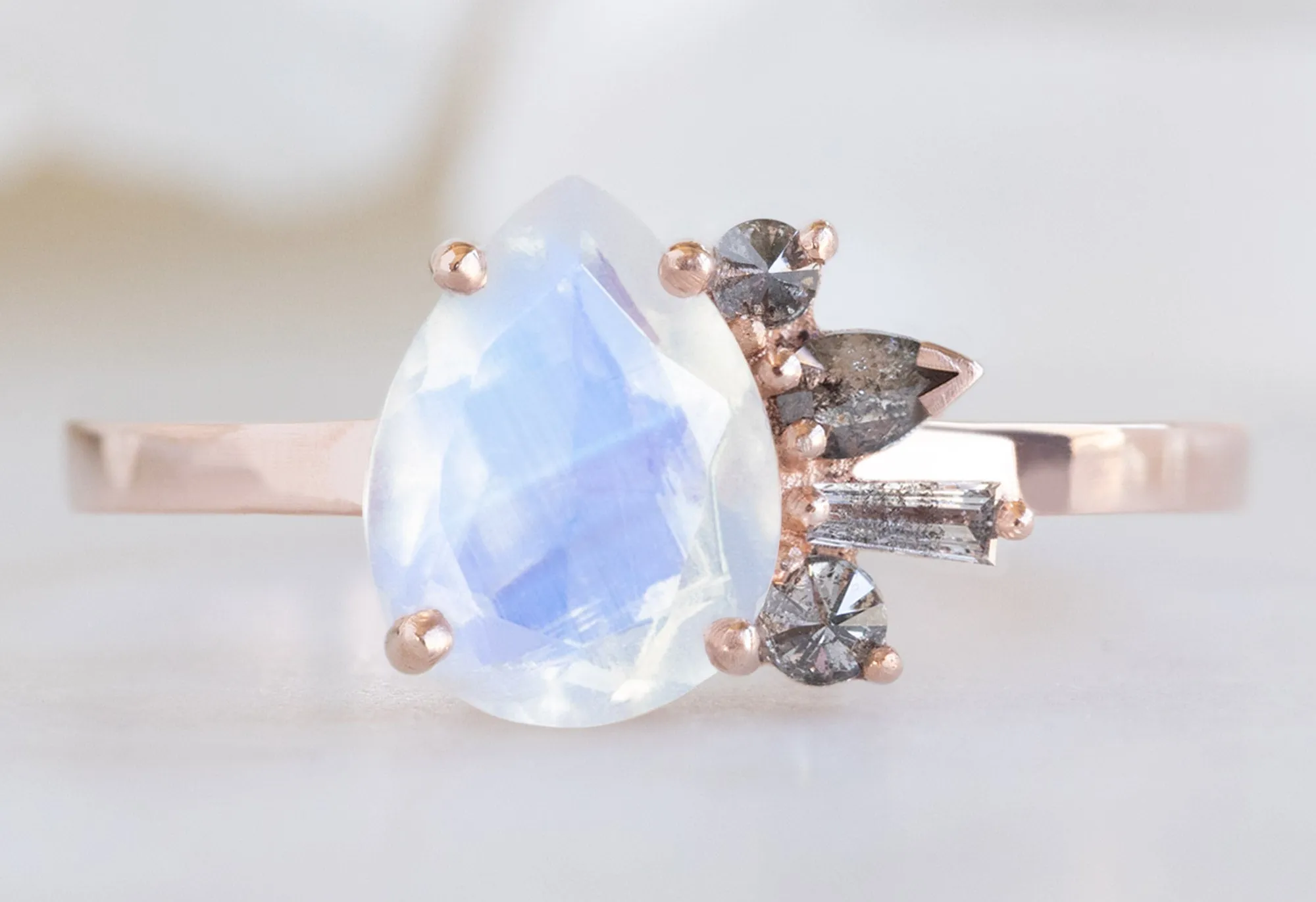 The Cluster Ring with a 1.08ct Moonstone   Diamonds