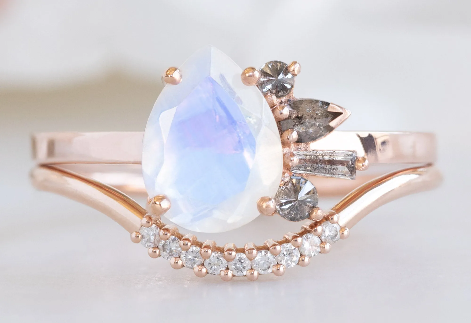 The Cluster Ring with a 1.08ct Moonstone   Diamonds