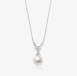 THIALH - DATURA • ASTRA - 18K White Gold Mini Blue Sapphire and Pearl Necklace