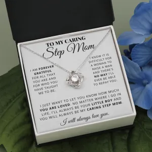 To My Caring Step Mom Love Knot Necklace, You Raise Man Jewelry, Mother's Day Gift