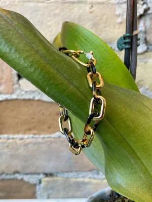 Tortoise Shell Chain Link Bracelet