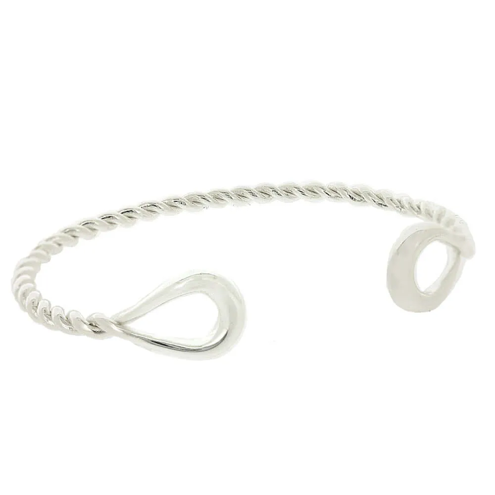 Unisex Sterling Silver Cuff Bangle - The Bawsey Torc