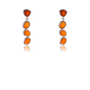 Viviana Carnelian Earrings in Sterling Silver