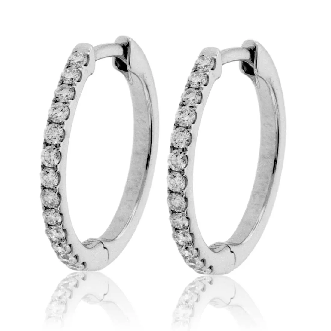 White Gold Diamond Hoop Earrings