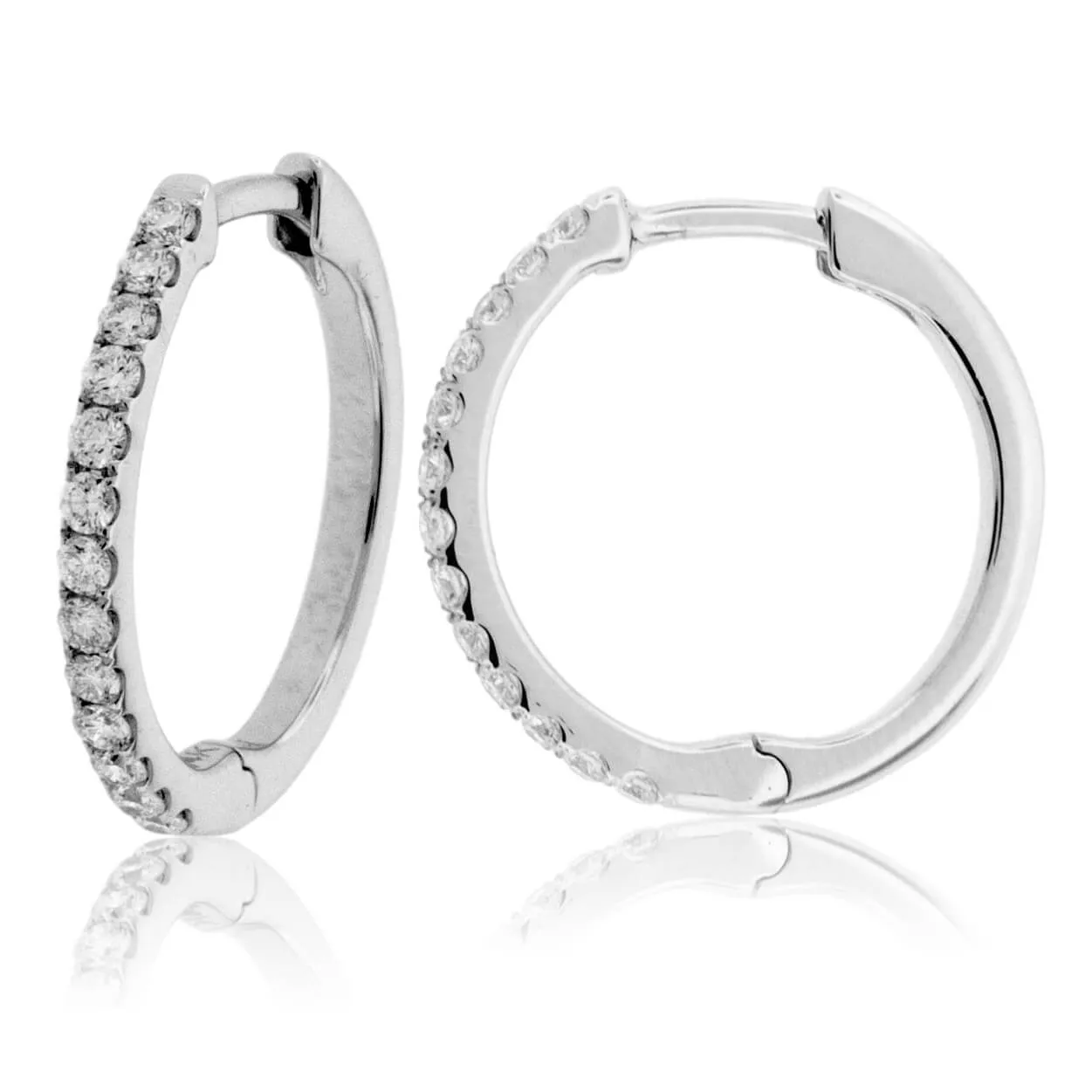 White Gold Diamond Hoop Earrings