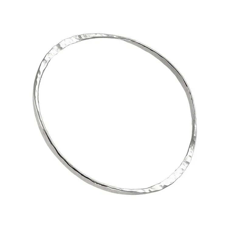 Women's Silver Bracelet | Thin Hammered Bangle Bracelet For Women