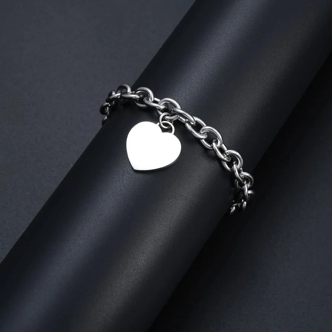 Yellow Chimes Bracelet for Women Stainless Steel Silver Plated Chain Heart Charm Bracelet for Women and Girls Valentine Gift for Girls